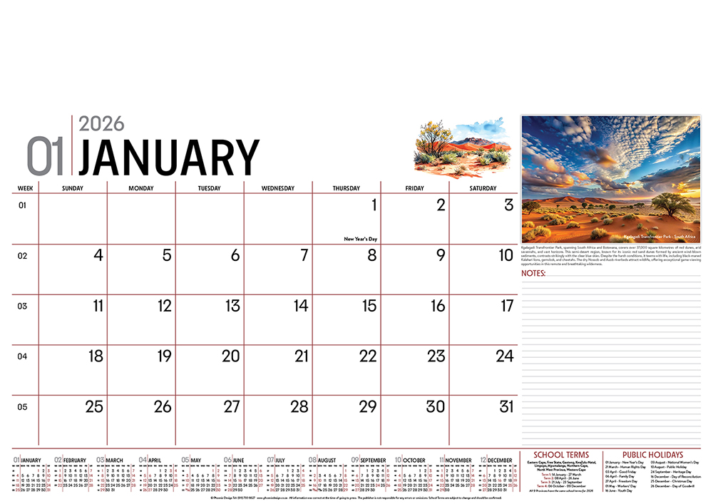 Panoramic Landscapes of SA Deskpad Jan African Insights Deskpad Jan